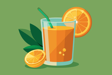 Orange juice vector art illustration 