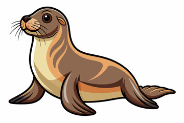 Funny Sea Lion Vector Illustration, Cartoons, Clipart, and Line Art Design, Funny Sea Lion vector illustration, cartoons, clipart, and line art design on a white background.