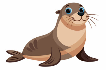Funny Sea Lion Vector Illustration, Cartoons, Clipart, and Line Art Design, Funny Sea Lion vector illustration, cartoons, clipart, and line art design on a white background.