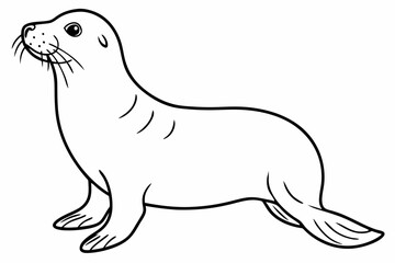 Funny Sea Lion Vector Illustration, Cartoons, Clipart, and Line Art Design, Funny Sea Lion vector illustration, cartoons, clipart, and line art design on a white background.