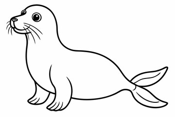 Funny Sea Lion Vector Illustration, Cartoons, Clipart, and Line Art Design, Funny Sea Lion vector illustration, cartoons, clipart, and line art design on a white background.