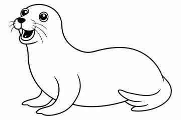 Funny Sea Lion Vector Illustration, Cartoons, Clipart, and Line Art Design, Funny Sea Lion vector illustration, cartoons, clipart, and line art design on a white background.