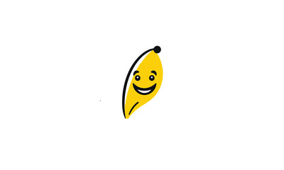 Banana logo design black simple flat icon on white background