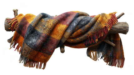 Woolen Blanket Textile On Isolated Background