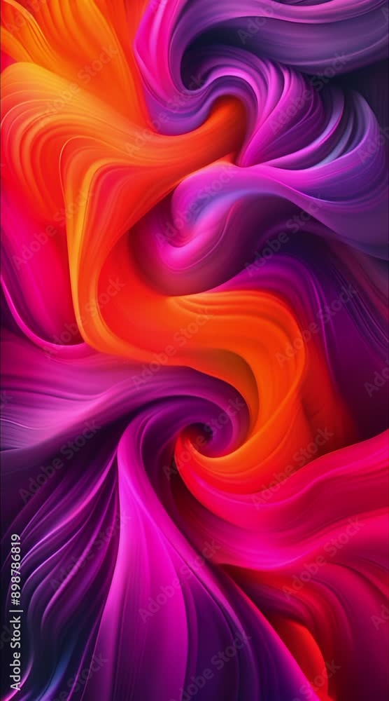 Poster an iridescent fluid abstract image with bright colors in a smooth, flowing style on a soft gradient 