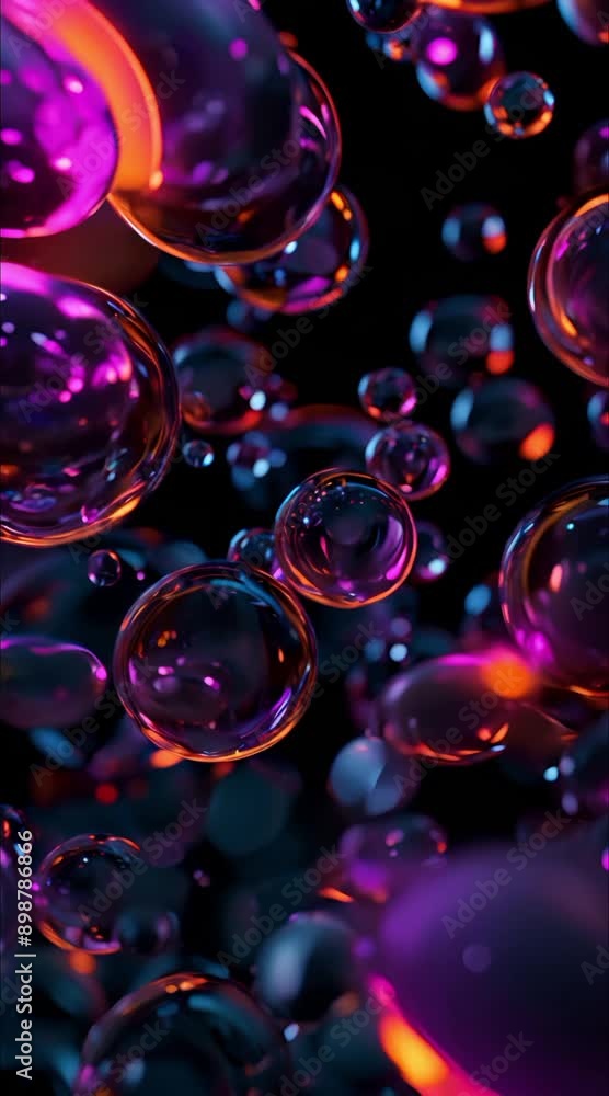 Poster neon kaleidoscope of soap bubbles, a spectrum of color and light for festive themes and design proje