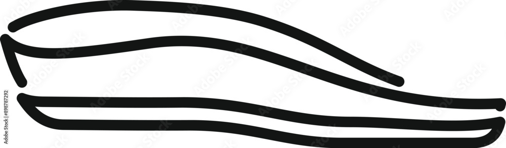 Poster simple line art icon of a wireless ergonomic computer mouse