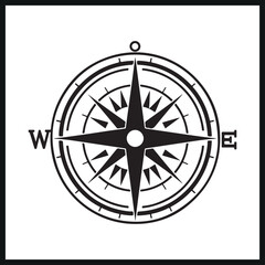 Silhouette of a compass and protractor