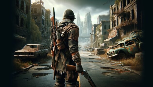 Video game scenes with detailed environments and heroic characters