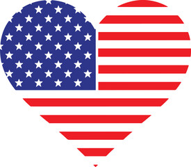 USA Love Heart Vector