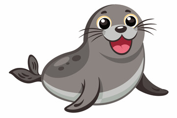 Funny Seal Vector Illustration with White Background Cartoons, Clipart, Line Art Design, Funny seal vector art cartoon, clipart, line art on white background. Perfect for creative designs