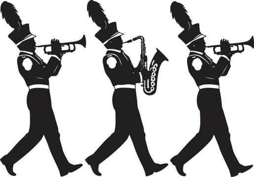 Marching Band Members Silhouette