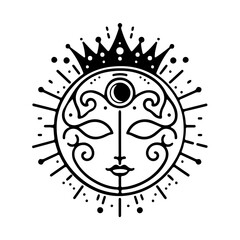 Royal King, Queen Silhouettes Crowns SVG Clipart.