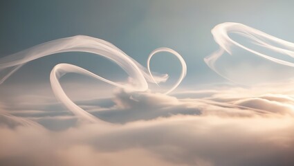 Wispy Cloud Swirls with Gentle Lighting and Ethereal Feel Creating a Dreamy and Tranquil Background

