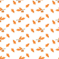 seamless pattern with autumn leaves