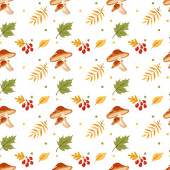 seamless pattern with autumn leaves