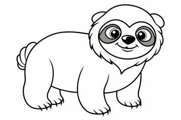 Funny Sloth Vector Illustration Cartoon Clipart Line Art Design, Funny sloth illustration with white background, perfect for vector, cartoon, clipart, and line art designs