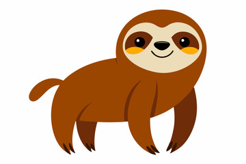 Funny Sloth Vector Illustration Cartoon Clipart Line Art Design, Funny sloth illustration with white background, perfect for vector, cartoon, clipart, and line art designs