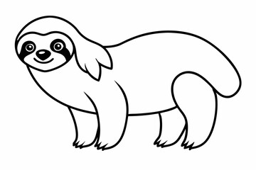Funny Sloth Vector Illustration Cartoon Clipart Line Art Design, Funny sloth illustration with white background, perfect for vector, cartoon, clipart, and line art designs