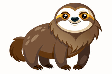 Funny Sloth Vector Illustration Cartoon Clipart Line Art Design, Funny sloth illustration with white background, perfect for vector, cartoon, clipart, and line art designs
