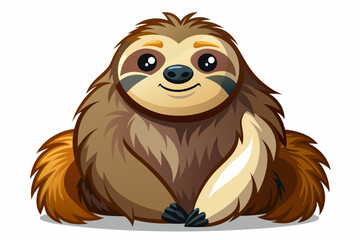 Funny Sloth Vector Illustration Cartoon Clipart Line Art Design, Funny sloth illustration with white background, perfect for vector, cartoon, clipart, and line art designs