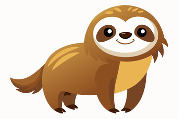 Funny Sloth Vector Illustration Cartoon Clipart Line Art Design, Funny sloth illustration with white background, perfect for vector, cartoon, clipart, and line art designs