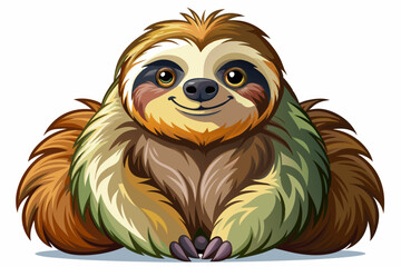 Funny Sloth Vector Illustration Cartoon Clipart Line Art Design, Funny sloth illustration with white background, perfect for vector, cartoon, clipart, and line art designs