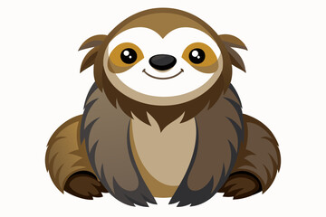 Funny Sloth Vector Illustration Cartoon Clipart Line Art Design, Funny sloth illustration with white background, perfect for vector, cartoon, clipart, and line art designs