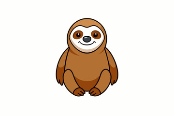 Funny Sloth Vector Illustration Cartoon Clipart Line Art Design, Funny sloth illustration with white background, perfect for vector, cartoon, clipart, and line art designs