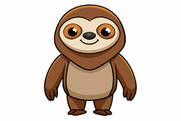 Funny Sloth Vector Illustration Cartoon Clipart Line Art Design, Funny sloth illustration with white background, perfect for vector, cartoon, clipart, and line art designs