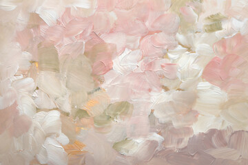 Art hand drawn watercolor and acrylic smear blot canvas painting. Abstract texture beige, pink, ...