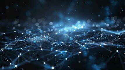 Blue Abstract Background With Lines and Dots