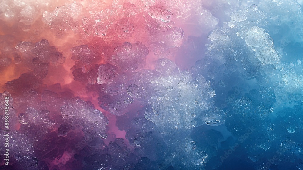 Poster a cluster of ice cubes resting on a multi-colored background