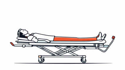 Hospital Recovery: Patient on a Bed Vector Design