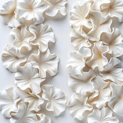 3D rendering of white flower petals