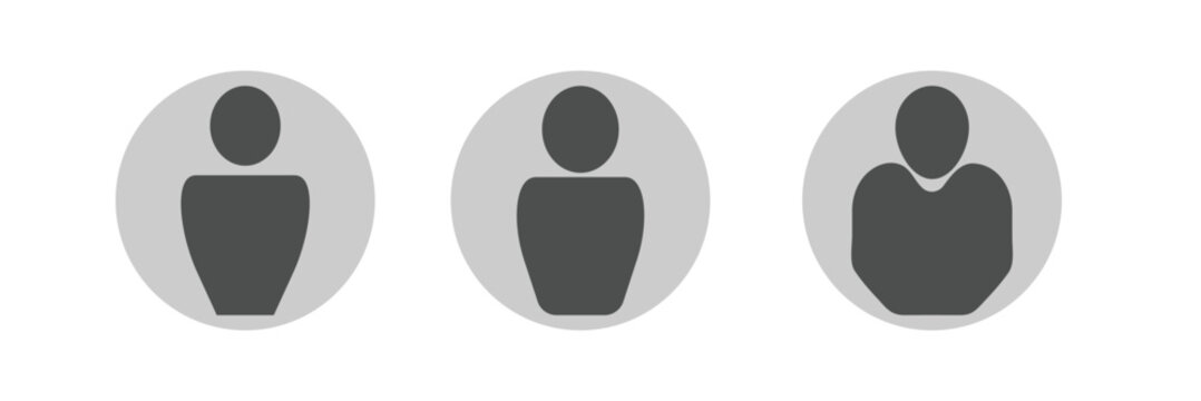 User icon. A vector illustration depicting  face silhouettes or icons, serving as avatars or profiles for unknown or anonymous individuals. The illustration portrays a user portrait. User vector icon.