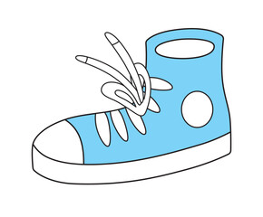 Blue sneaker isolated cartoon doodle vector