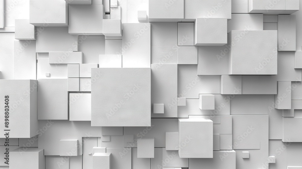 Poster a monochromatic picture of a wall composed of varied size and form rectangular and square components