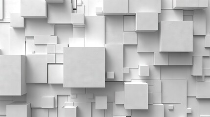  A monochromatic picture of a wall composed of varied size and form rectangular and square components