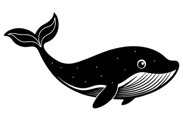 Funny Whale Vector Illustration, Cartoon Clipart And Line Art Design, Funny whale vector illustration with white background, ideal for cartoons and clipart