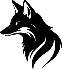 Renard, Silhouette ou logo flat design vectoriel, fond transparent