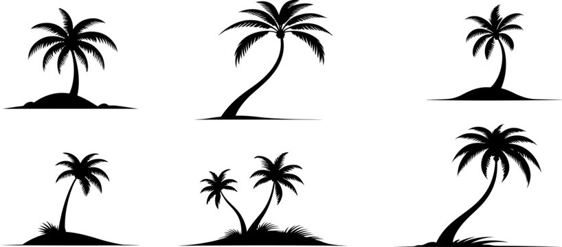 Set de palmiers pour conception vacances ou jours de cong&eacute; a ajuster