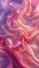 Obraz premium Close-up of an abstract pink fabric texture with flowing folds and soft lighting