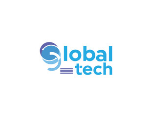 global technology logo, tech logo, high tech logo, science logo, communications logo