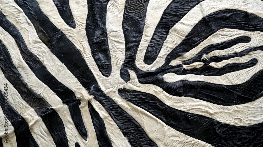 Poster textile pattern measurement of a zebra print in black and white in a textile studio