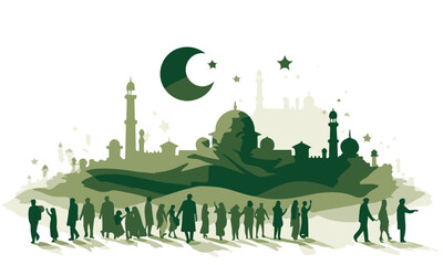 14th August of Independence Day of Pakistan, holiday with Pakistan flag on white background