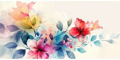 Colorful Watercolor Floral Arrangements Soft Style