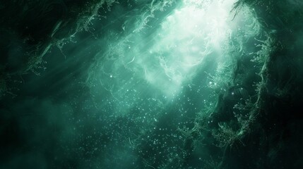 Fototapeta premium Underwater light rays illuminating murky depths in a mysterious aquatic environment