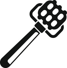 Black glyph icon for a manual body massager for physiotherapy and rehabilitation