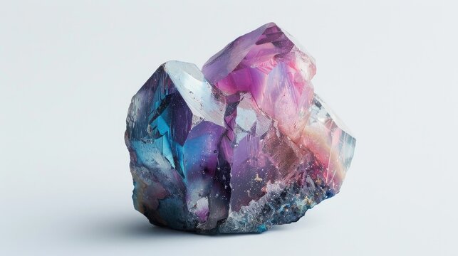 Spodumene mineral with lithium on white background